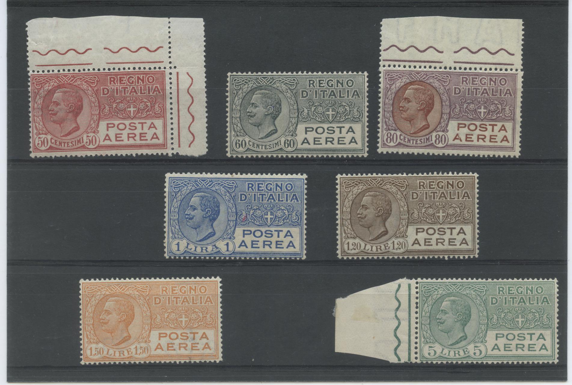 Scansione lotto: REGNO 1926 POSTA AEREA 7V. 3 ** LUSSO