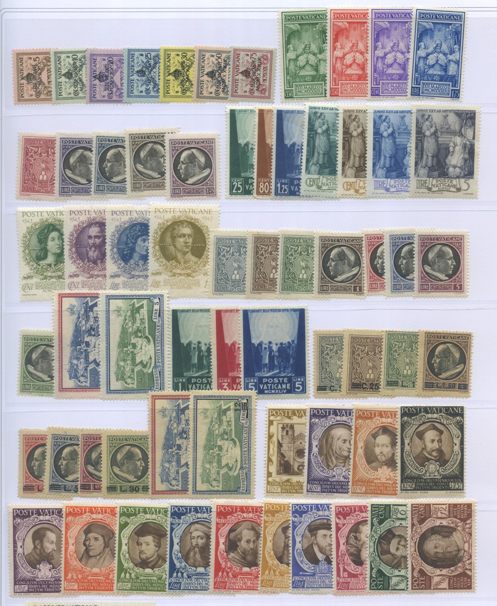 Scansione lotto: VATICANO 1939/58 POSTA ORDINARIA CPL.196V. ** CENTRATO