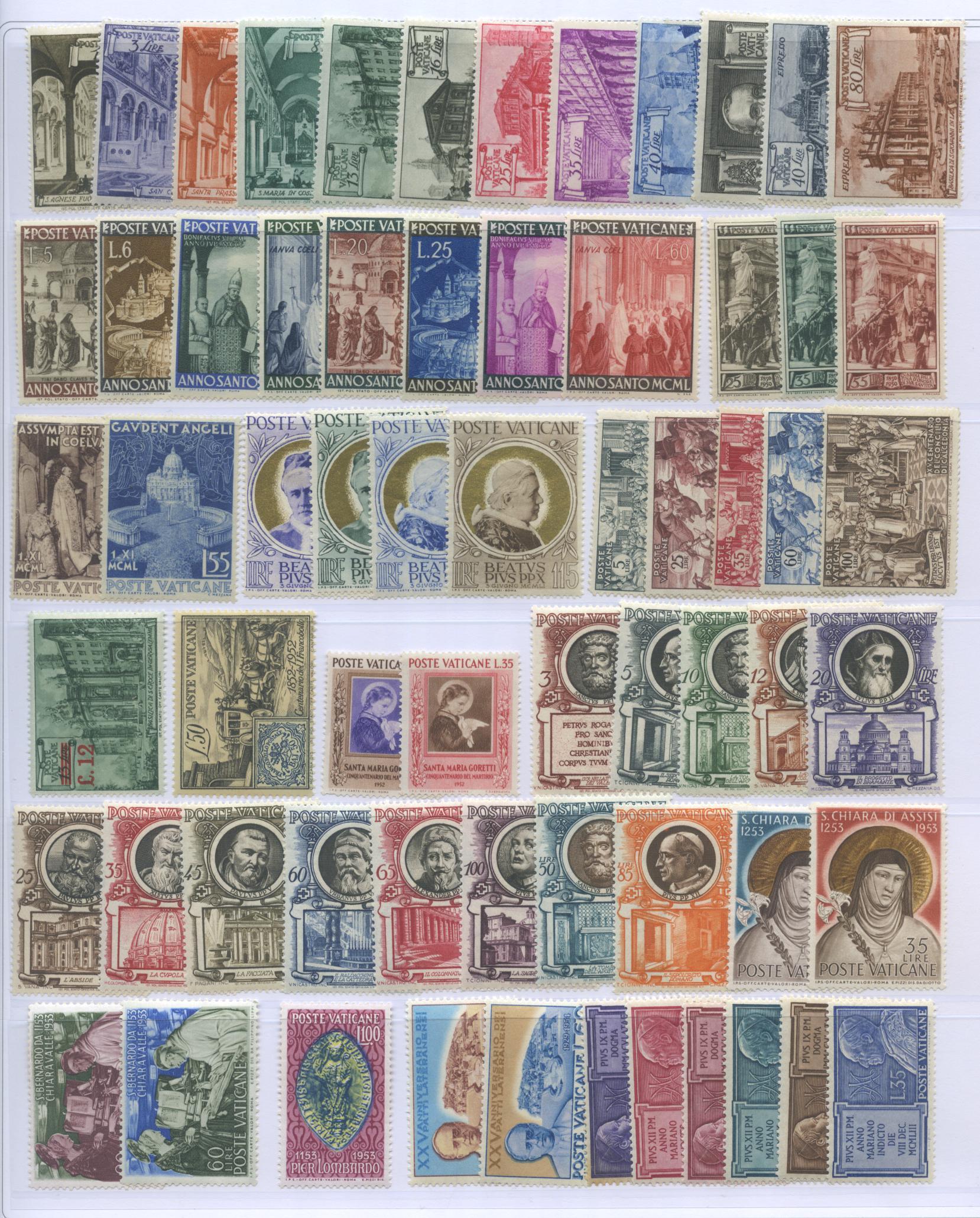 Scansione lotto: VATICANO 1939/58 POSTA ORDINARIA CPL.196V. ** CENTRATO