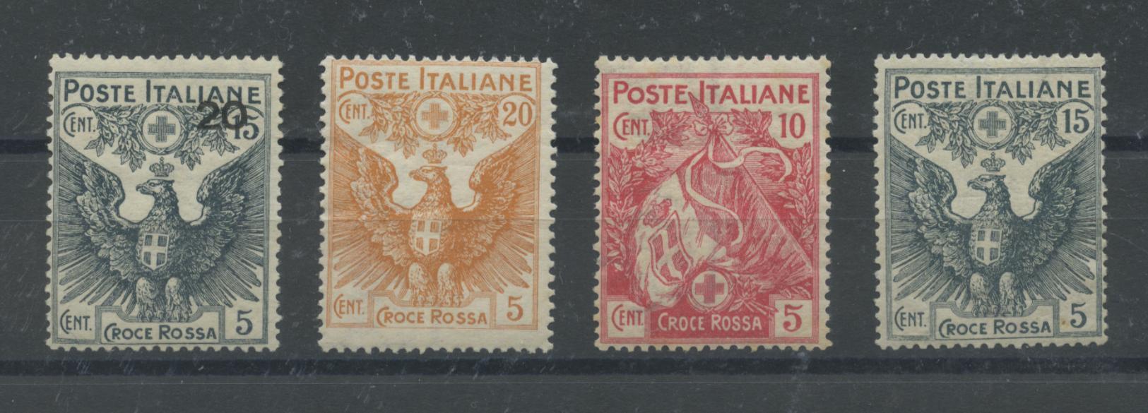 Scansione lotto: REGNO 1915/7 CROCE ROSSA 4V. 2 ** CENTRATO