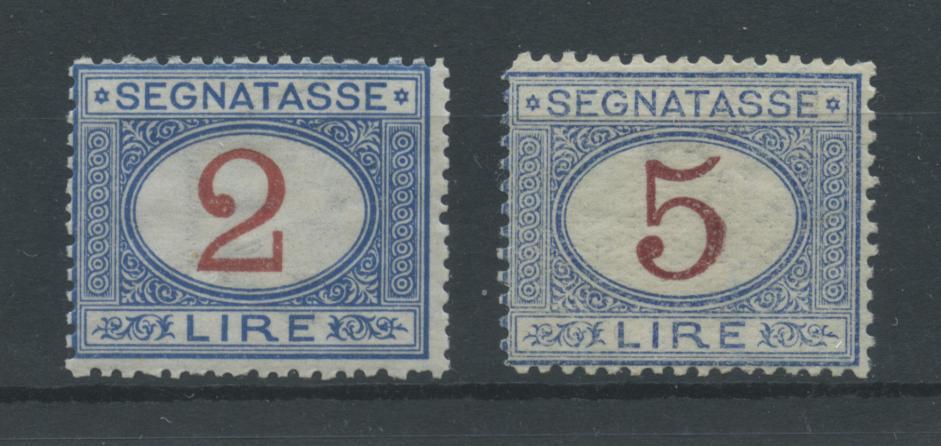 Scansione lotto: REGNO 1903 TASSE L.2 E L.5 2 **  CERT.