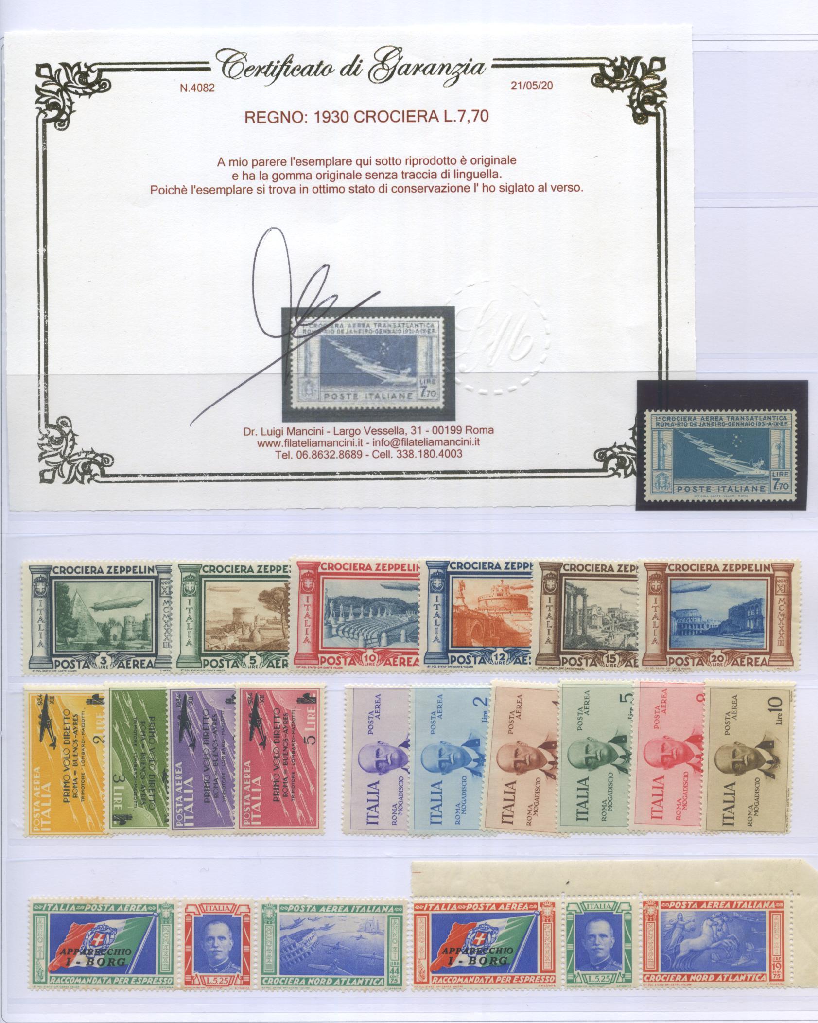 Scansione lotto: REGNO 1910/42 COLLEZIONE CPL. **  CERT.