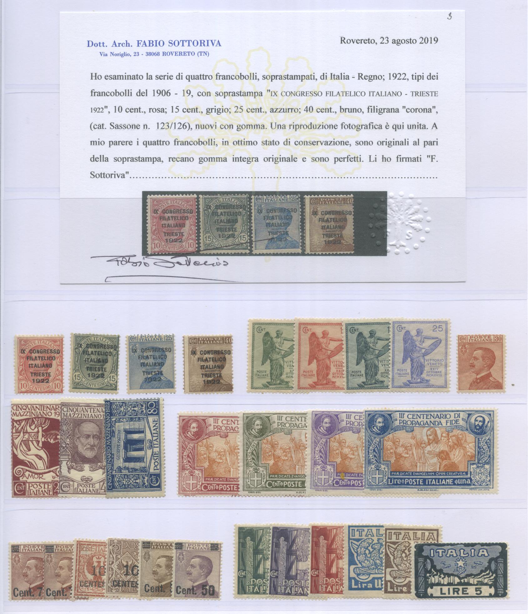 Scansione lotto: REGNO 1910/42 COLLEZIONE CPL. **  CERT.