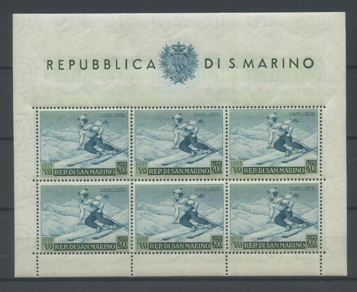 Scansione lotto: SAN MARINO 1953 B.F. SCIATRICE 2 ** CENTRATO CERT.