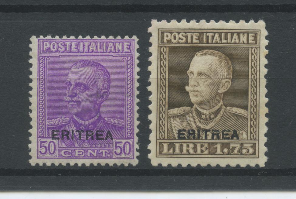 Scansione lotto: COLONIE ERITREA 1928 50C. E L.1,75 2 ** CENTRATO