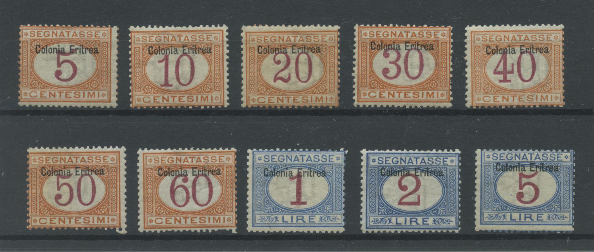 Scansione lotto: COLONIE ERITREA 1903 TASSE 10V. (SENZA L.10) 2 **