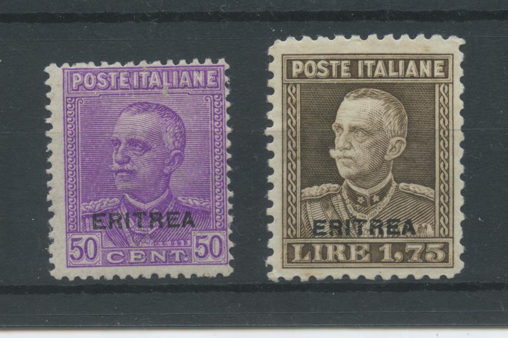 Scansione lotto: COLONIE ERITREA 1928 50C. E L.1,75 5 ** CENTRATO