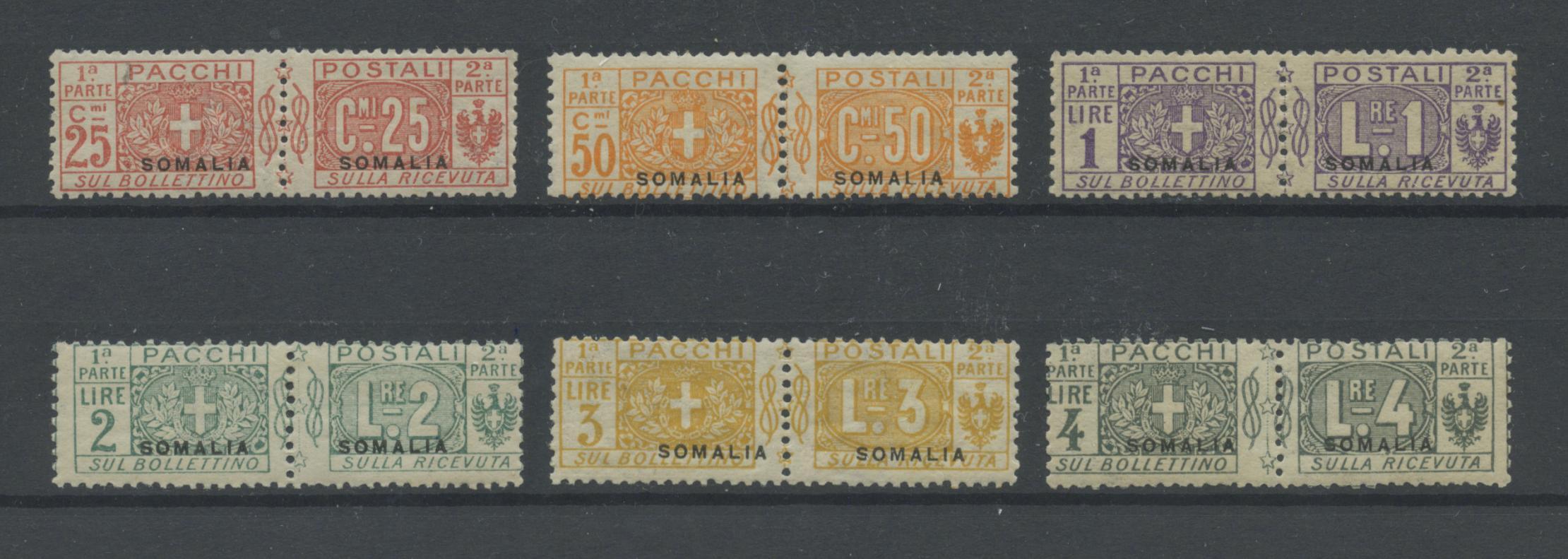 Scansione lotto: COLONIE SOMALIA 1923 PACCHI 6V. 3 **  CERT.