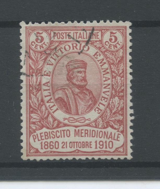 Scansione lotto: REGNO 1910 GARIBALDI 5+5 CARMINIO US. LUSSO