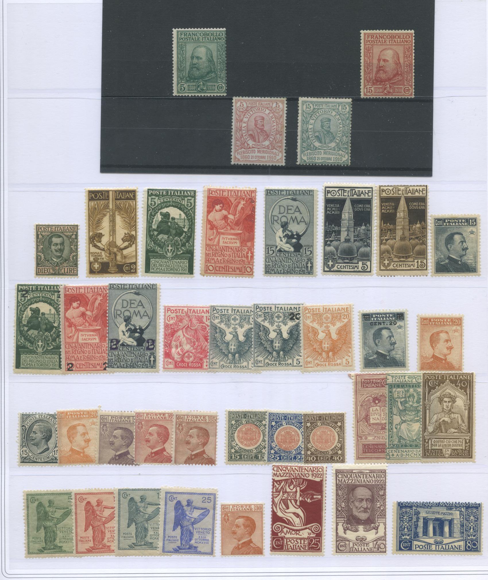 Scansione lotto: REGNO 1910/42 COLLEZIONE CPL.(-3 SERIE) **  CERT.