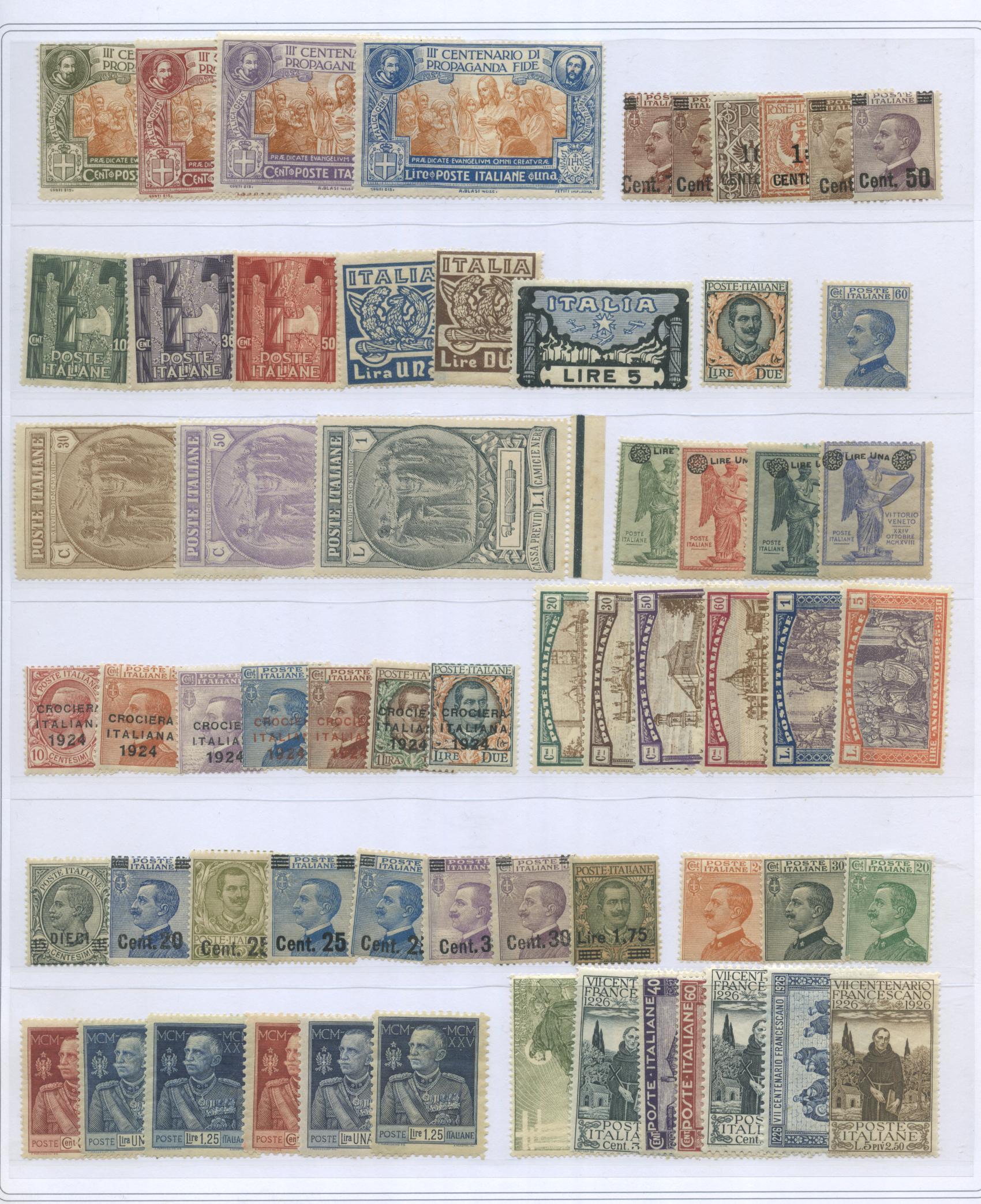 Scansione lotto: REGNO 1910/42 COLLEZIONE CPL.(-3 SERIE) **  CERT.