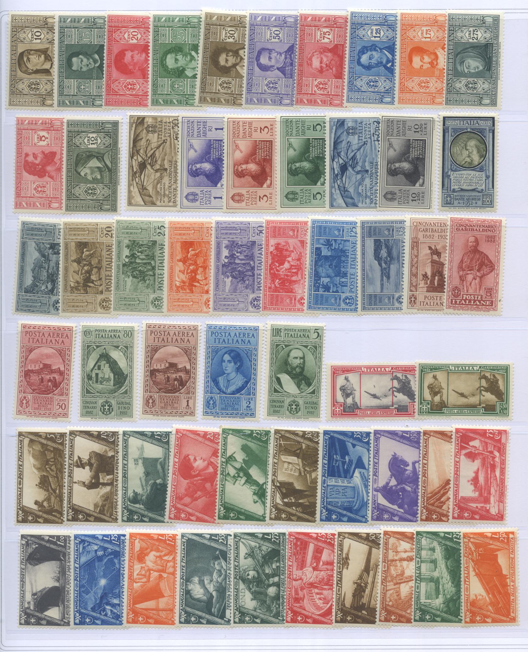 Scansione lotto: REGNO 1910/42 COLLEZIONE CPL.(-3 SERIE) **  CERT.