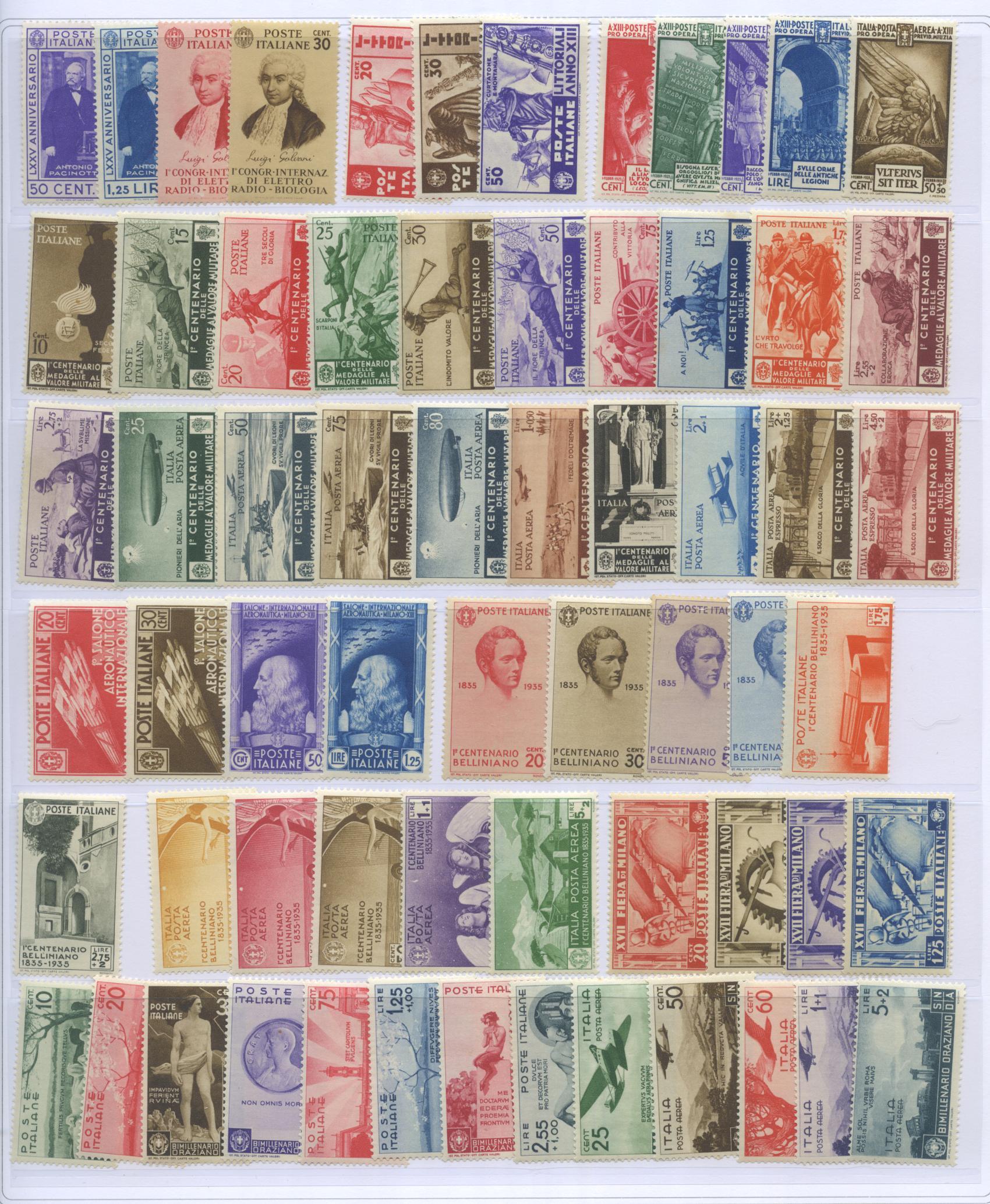 Scansione lotto: REGNO 1910/42 COLLEZIONE CPL.(-3 SERIE) **  CERT.