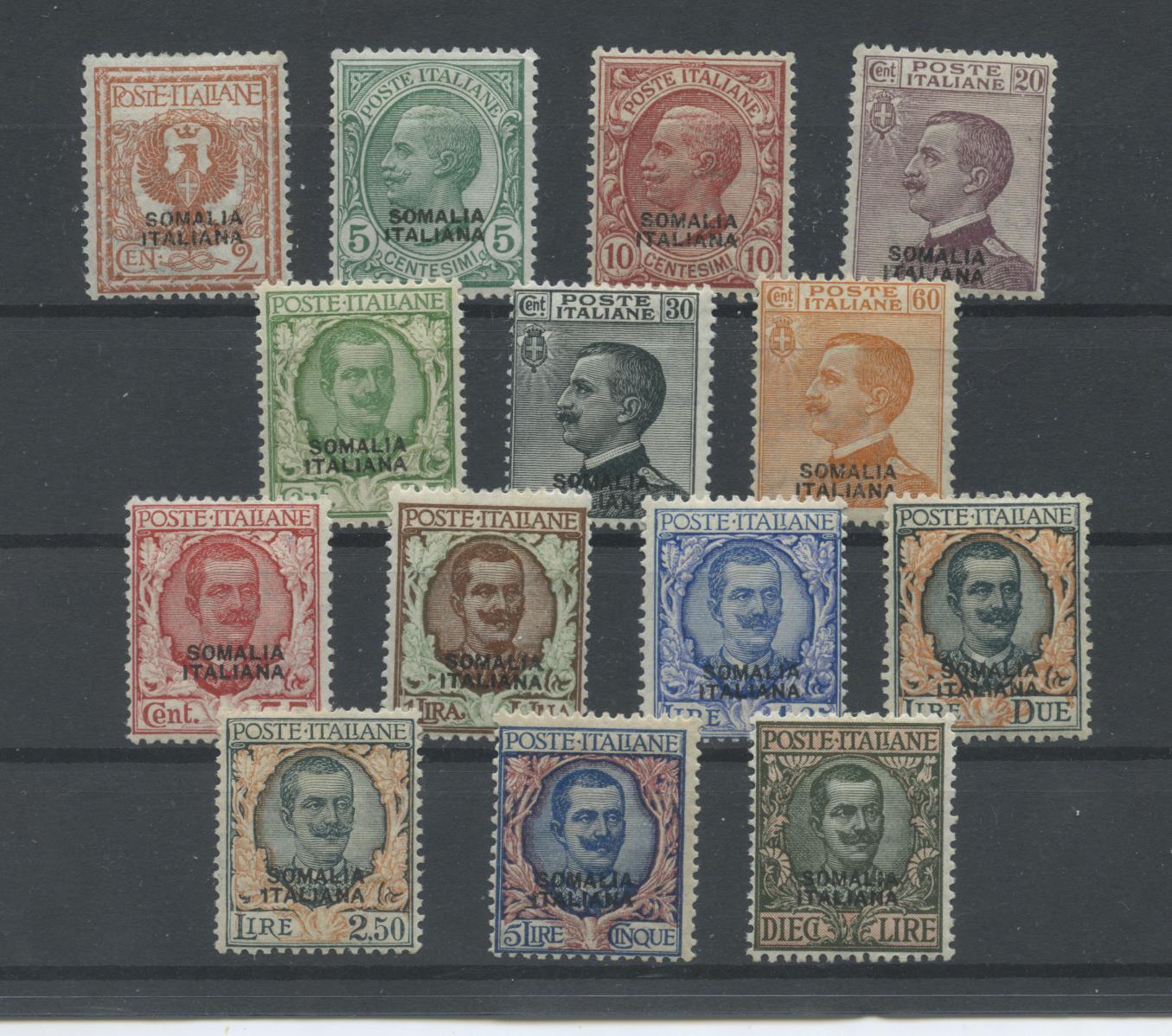 Scansione lotto: COLONIE SOMALIA 1926/30 SOVR. 14V. * CENTRATO