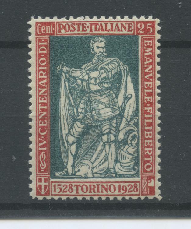 Scansione lotto: REGNO 1928 FILIBERTO 25C. dent.13,3/4 ** LUSSO