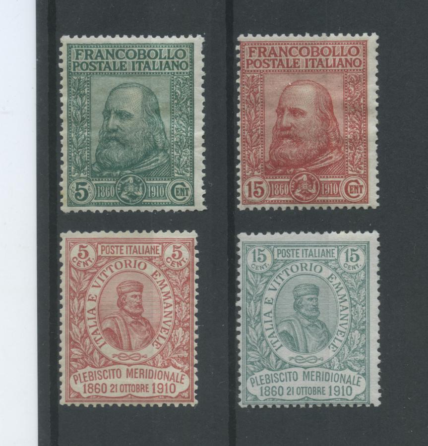 Scansione lotto: REGNO 1910 GARIBALDI 4V. 3 *