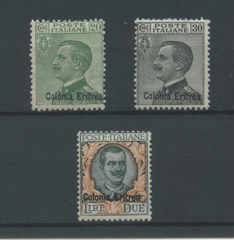 Scansione lotto: COLONIE ERITREA 1925 SOVR. 3V. 4 **