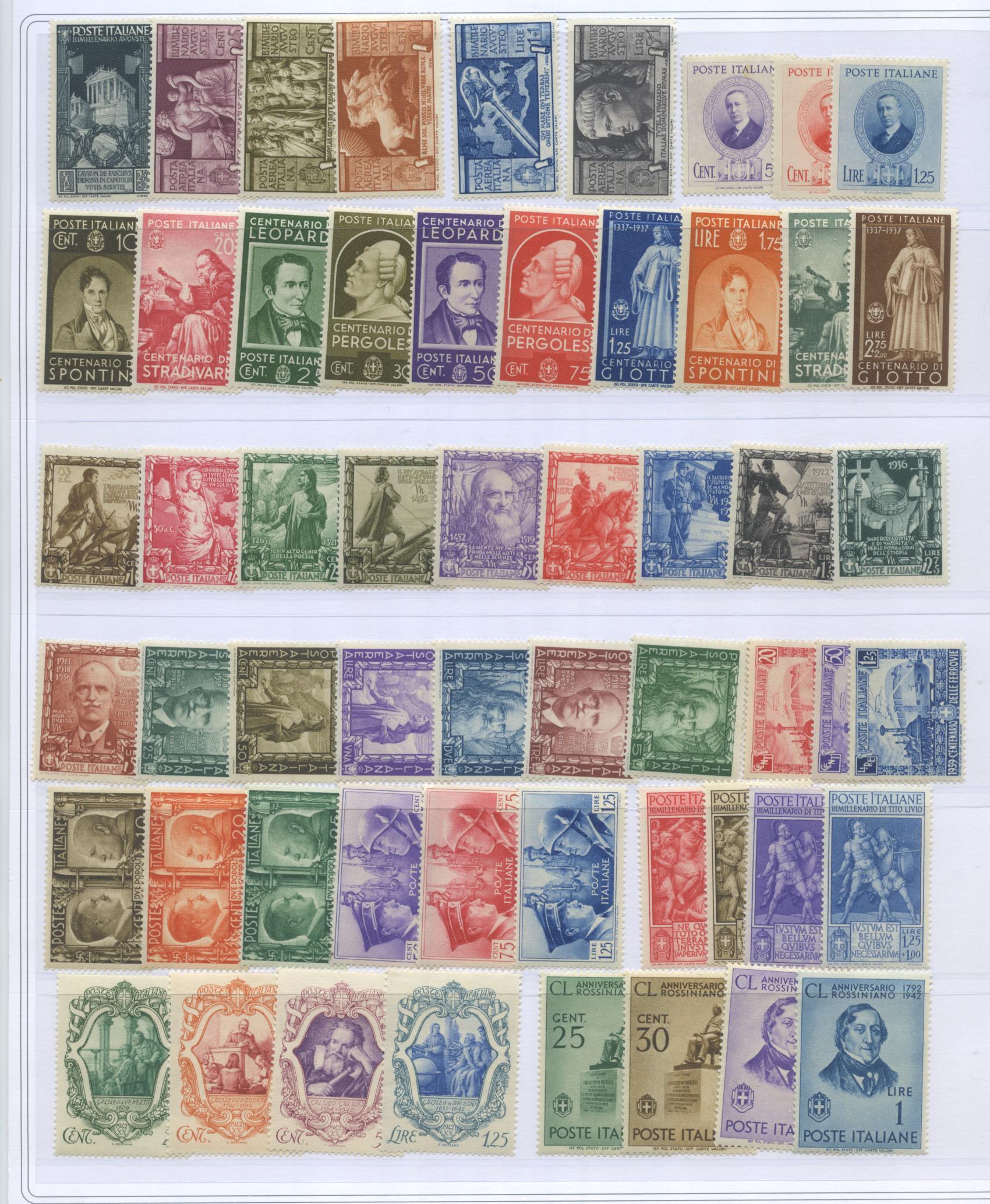 Scansione lotto: REGNO 1910/42 COLLEZIONE CPL.  (-4 SERIE) **