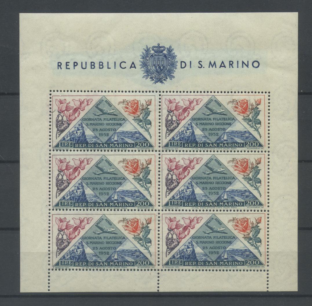 Scansione lotto: SAN MARINO 1952 B.F. FIORI ** LUSSO CERT.