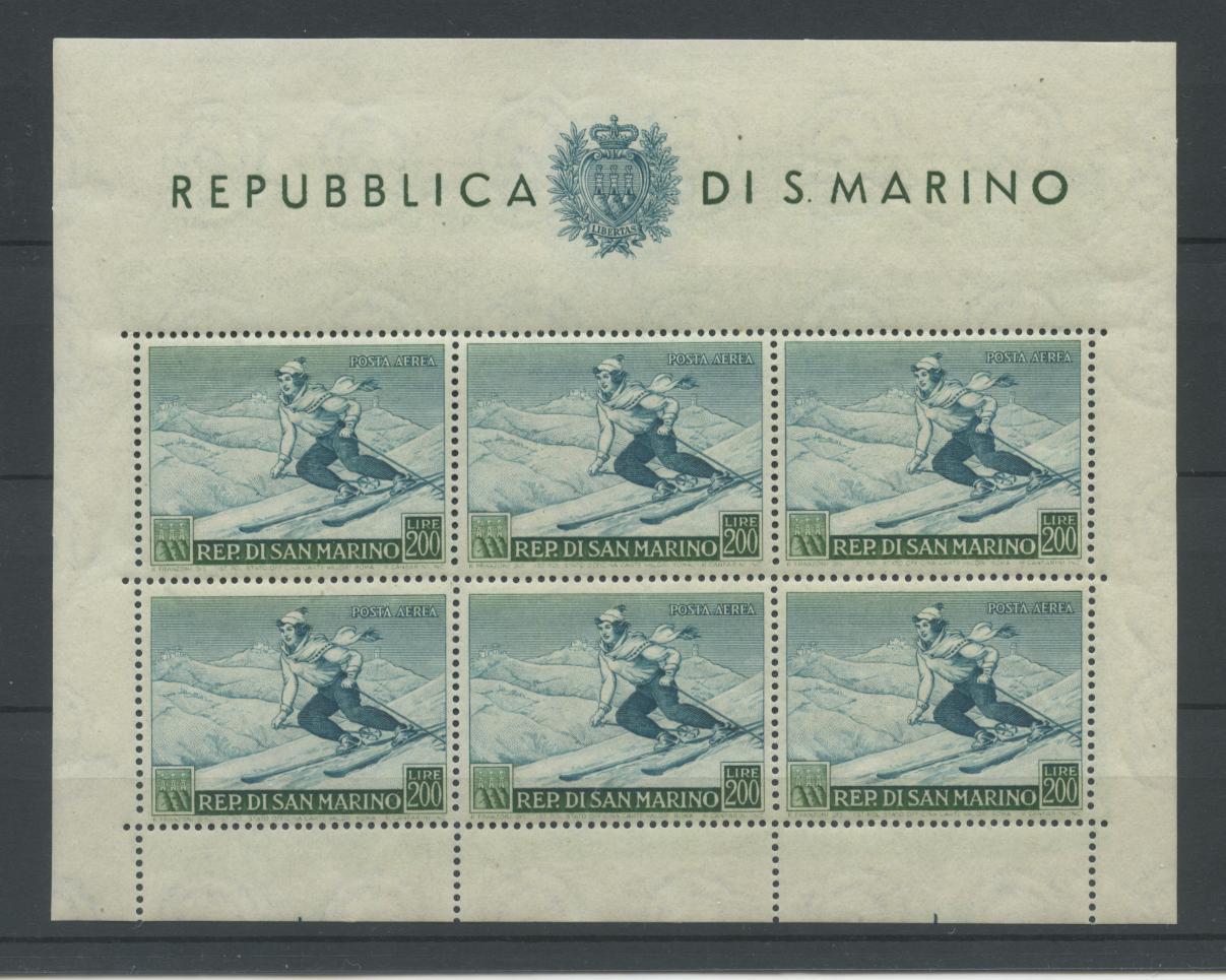 Scansione lotto: SAN MARINO 1953 B.F. SCIATRICE 2 ** LUSSO CERT.