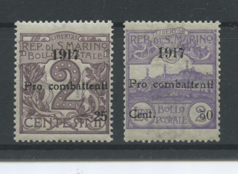 Scansione lotto: SAN MARINO 1917 SOVR. 2V. 2 ** LUSSO