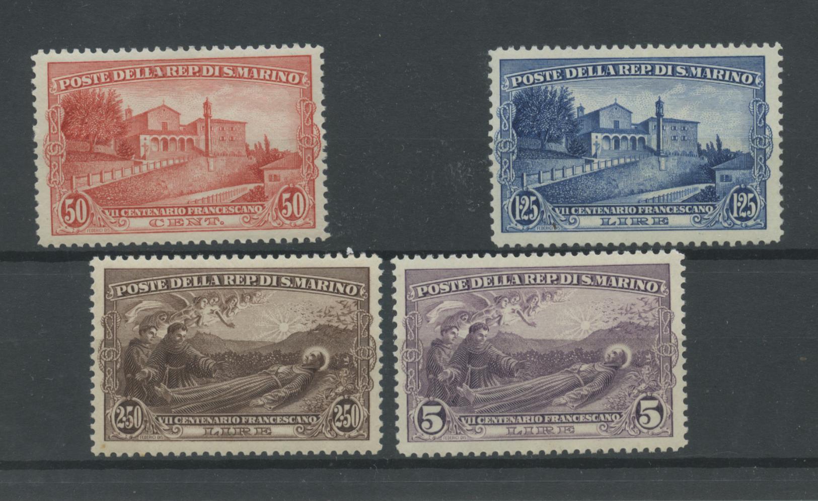 Scansione lotto: SAN MARINO 1928 S.FRANCESCO 4V. 3 ** LUSSO