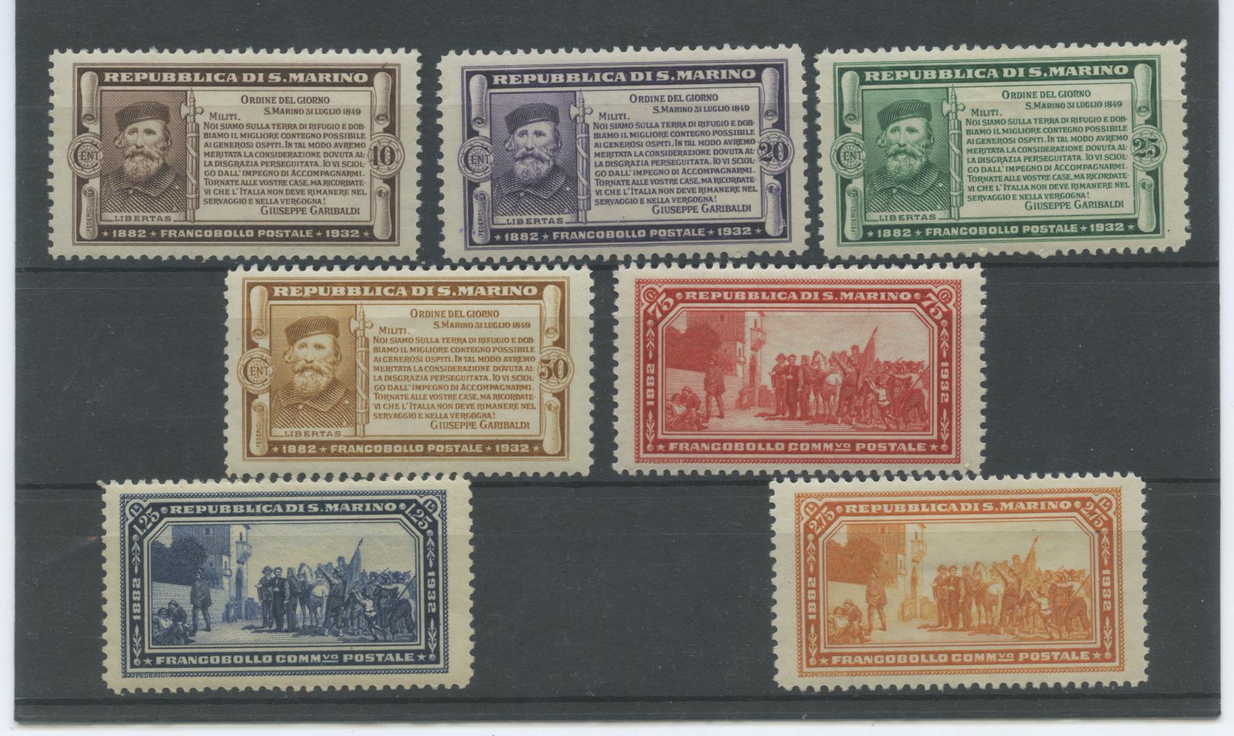 Scansione lotto: SAN MARINO 1932 GARIBALDI SERIETTA 7V. *