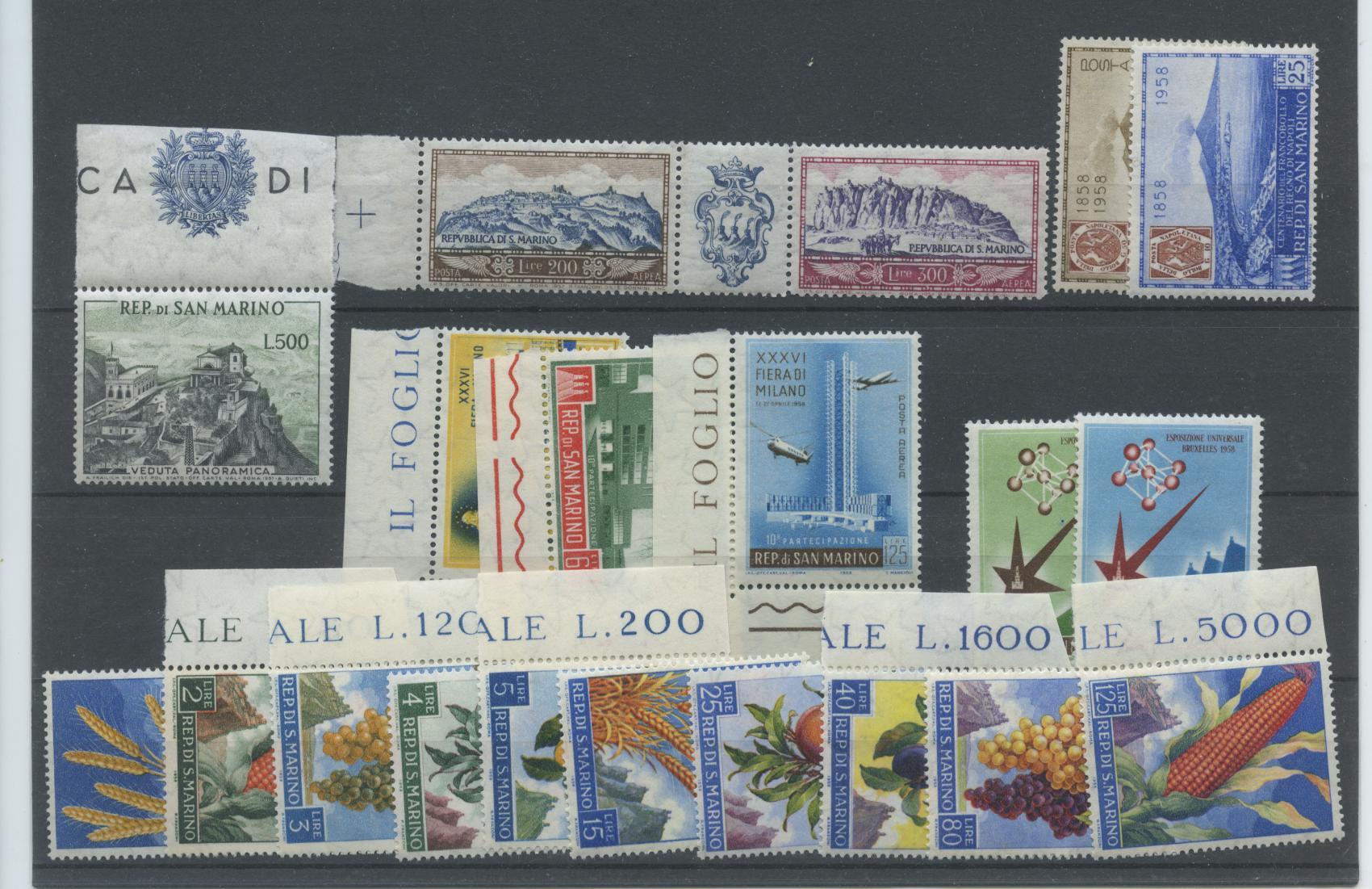 Scansione lotto: SAN MARINO 1958 ANNATA CPL. E P.A. 20V. ** LUSSO