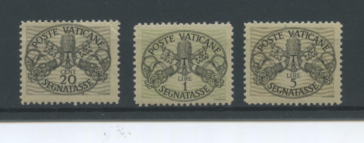 Scansione lotto: VATICANO 1946 TASSE CARTA GRIGIA 3V. 2 ** LUSSO