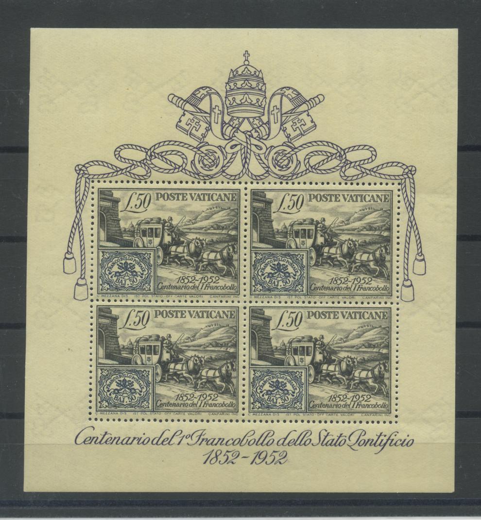 Scansione lotto: VATICANO 1952 B.F. CENTENARIO 7 ** LUSSO