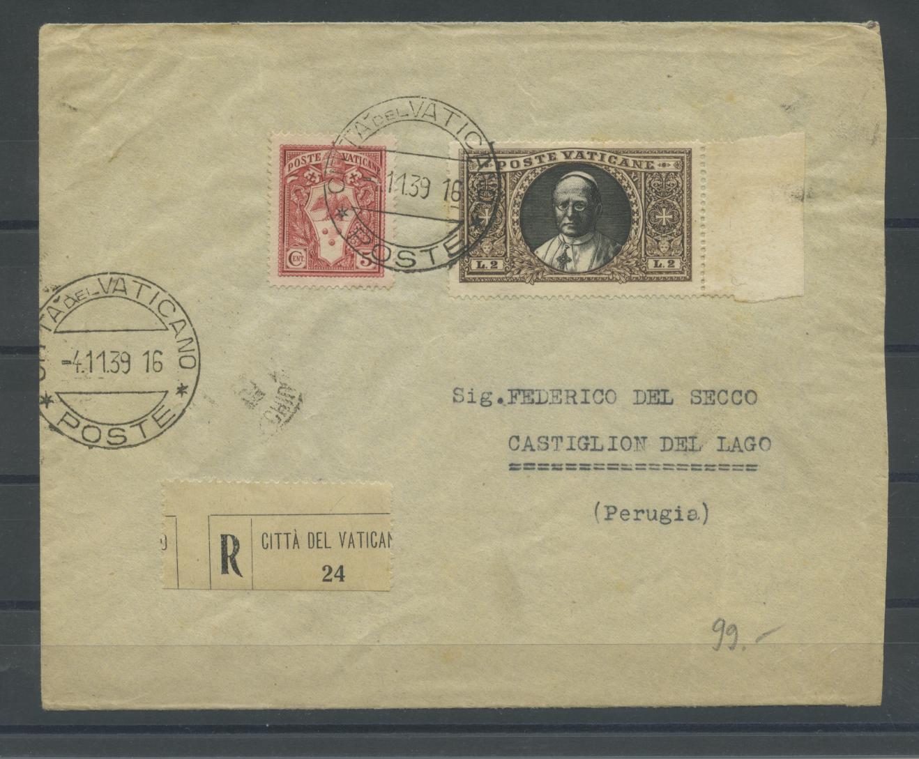 Scansione lotto: VATICANO 1939 STORIA POSTALE US.