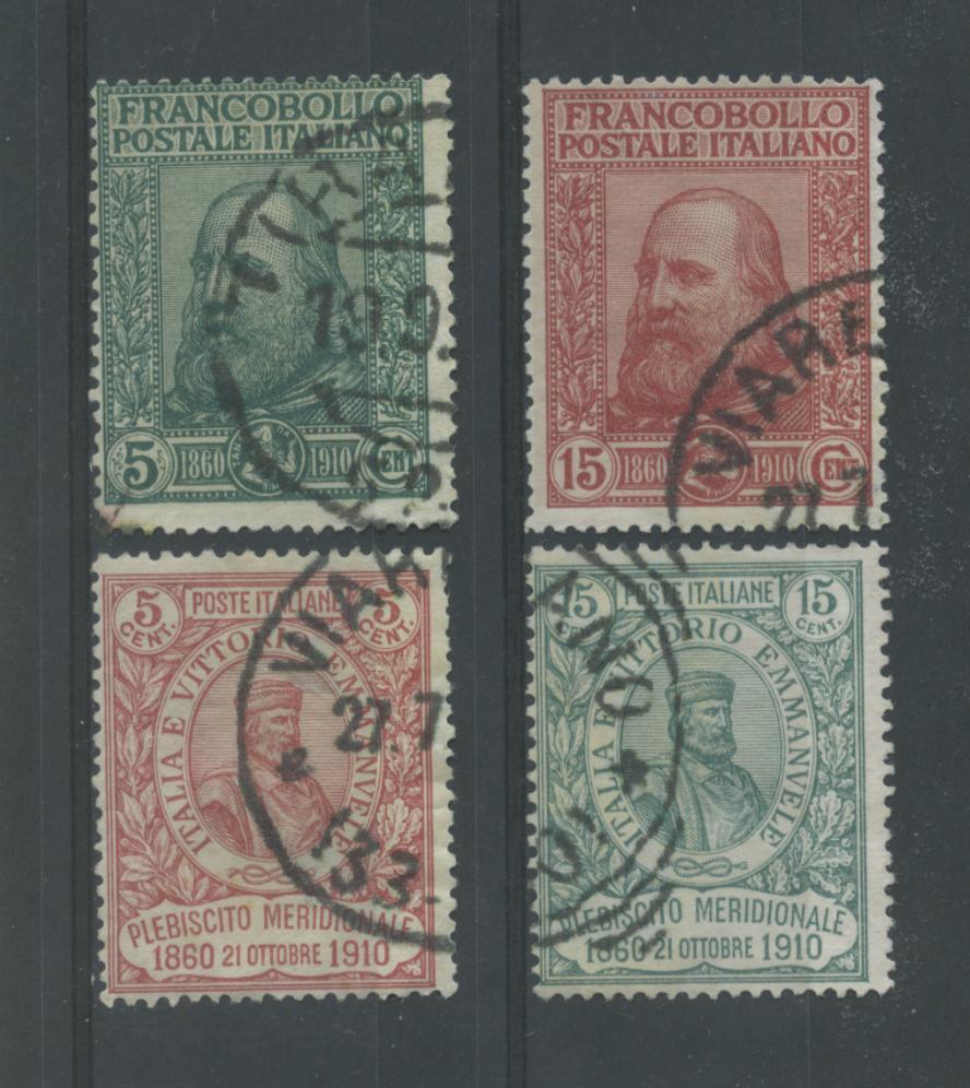 Scansione lotto: REGNO 1910 GARIBALDI 4V. 5 US. CENTRATO