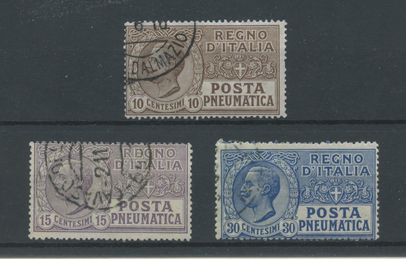 Scansione lotto: REGNO 1913/23 POSTA PNEUMATICA 3V. US.