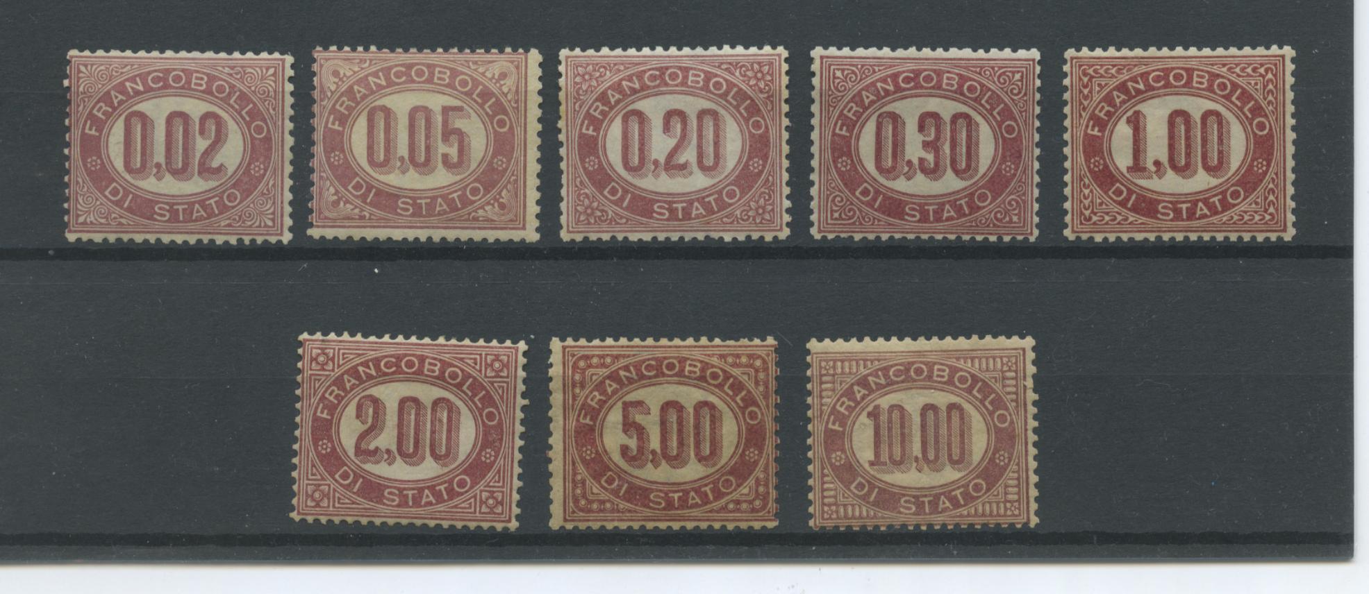 Scansione lotto: REGNO 1875 SERVIZIO 8V. 2 **