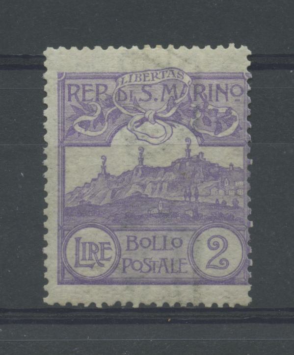 Scansione lotto: SAN MARINO 1903 L.2 VIOLETTO 2 **  CERT.