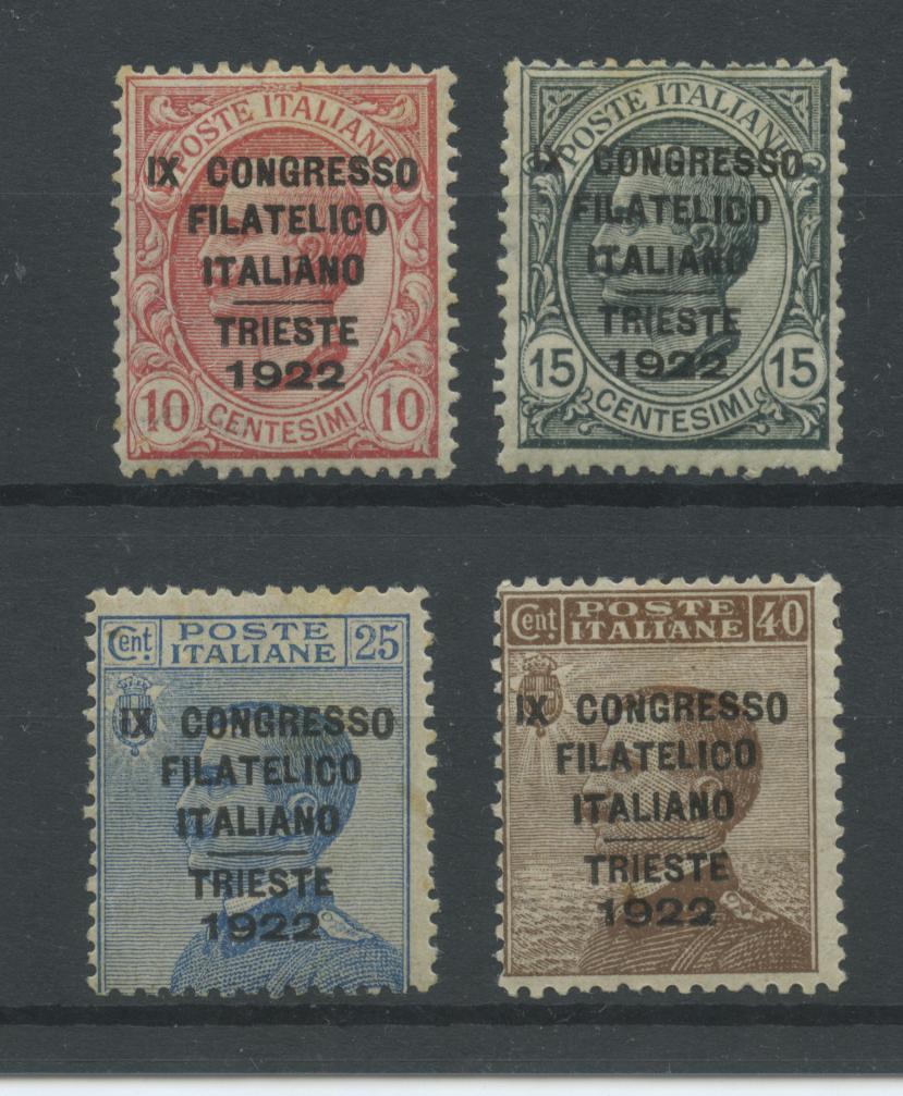 Scansione lotto: REGNO 1922 CONGRESSO FILATELICO 4V. *  CERT.