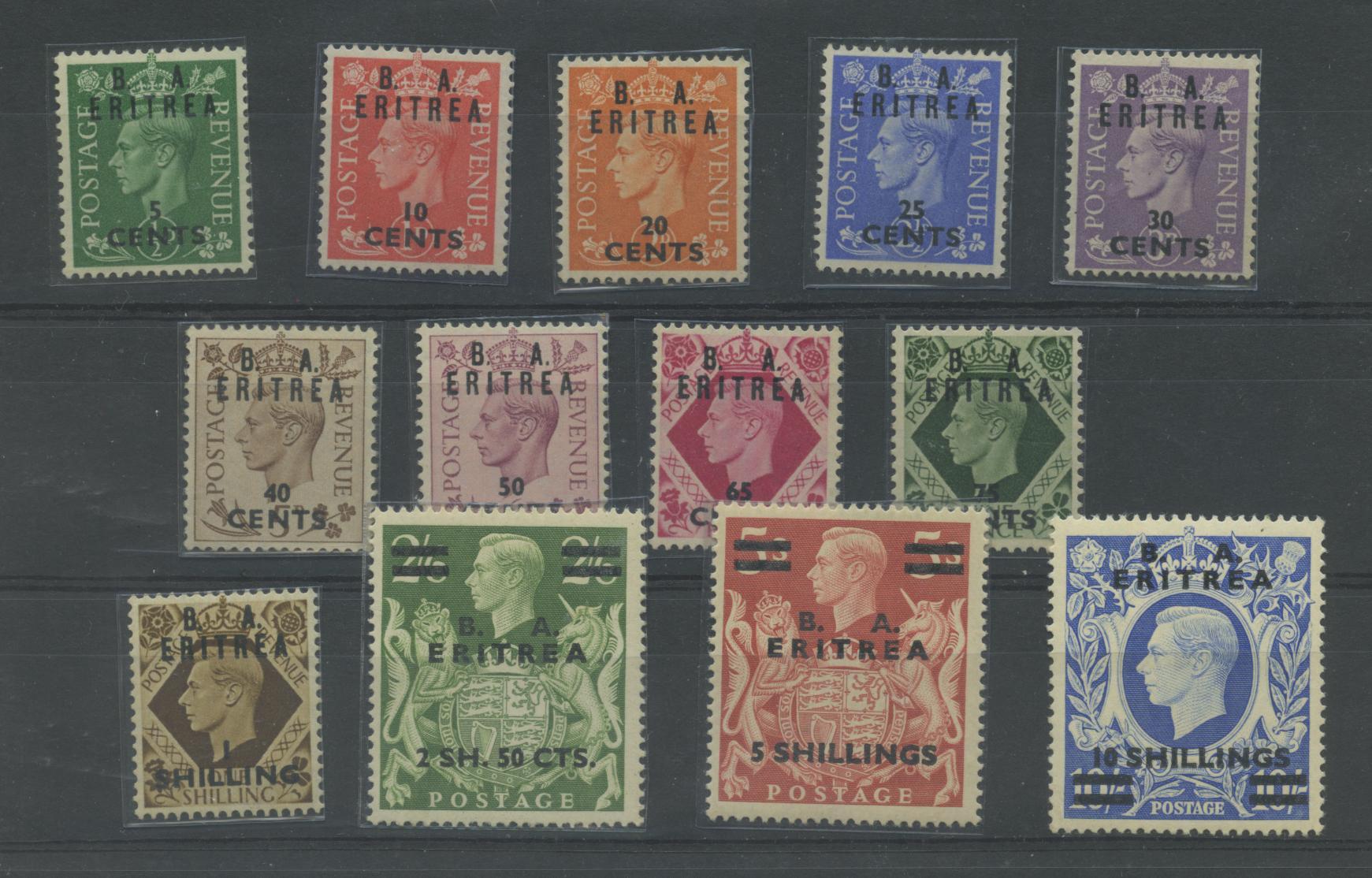 Scansione lotto: COLONIE ERITREA 1948/9 SOVR. 13V. **