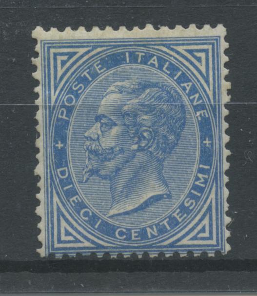 Scansione lotto: REGNO 1877 10C. AZZURRO 3 ** CENTRATO CERT.