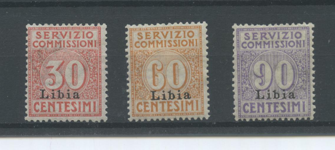 Scansione lotto: COLONIE LIBIA 1915 COMMISSIONI 3V. 2 * CENTRATO