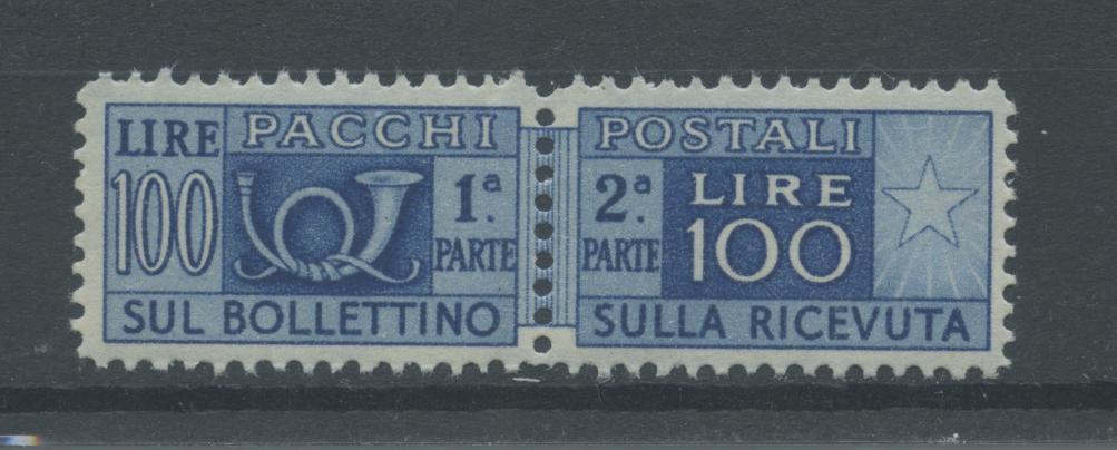 Scansione lotto: REPUBBLICA 1946/51 PACCHI RUOTA L.100 ** LUSSO