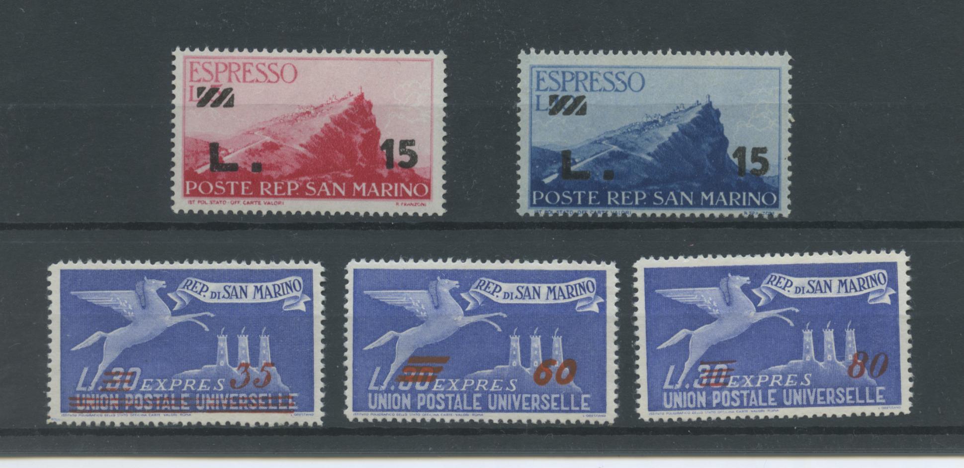 Scansione lotto: SAN MARINO 1947/8 ESPRESSI 5V. ** LUSSO