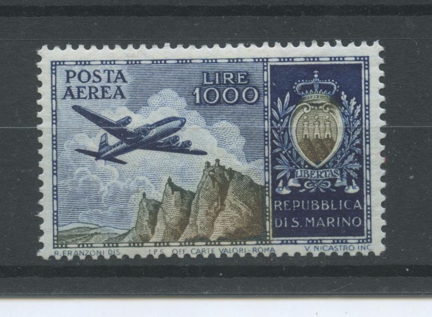 Scansione lotto: SAN MARINO 1954 POSTA AEREA L.1000 **