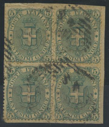 Scansione lotto: REGNO 1891/6 5C. QUARTINA US.